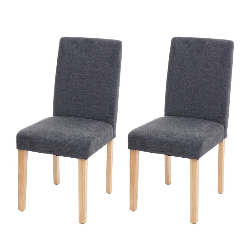 MCW Esszimmerstuhl Littau 2er-Set Textil Anthrazitgrau Helle Beine von MCW