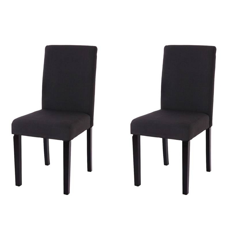 MCW Esszimmerstuhl Littau 2er-Set Textil Schwarz Dunkle Beine von MCW