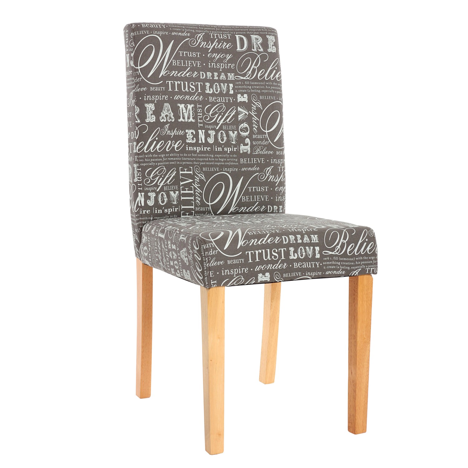 MCW Esszimmerstuhl Littau 2er-Set Textil mit Schriftzug Grau Helle Beine MCW Esszimmerstuhl Littau 2er-Set Textil mit Schriftzug Grau Helle Beine von MCW