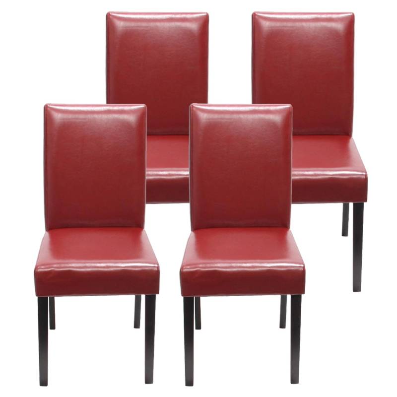 MCW Esszimmerstuhl Littau 4er-Set Kunstleder Rot Dunkle Beine von MCW