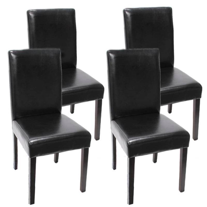 MCW Esszimmerstuhl Littau 4er-Set Leder Schwarz Dunkle Beine von MCW