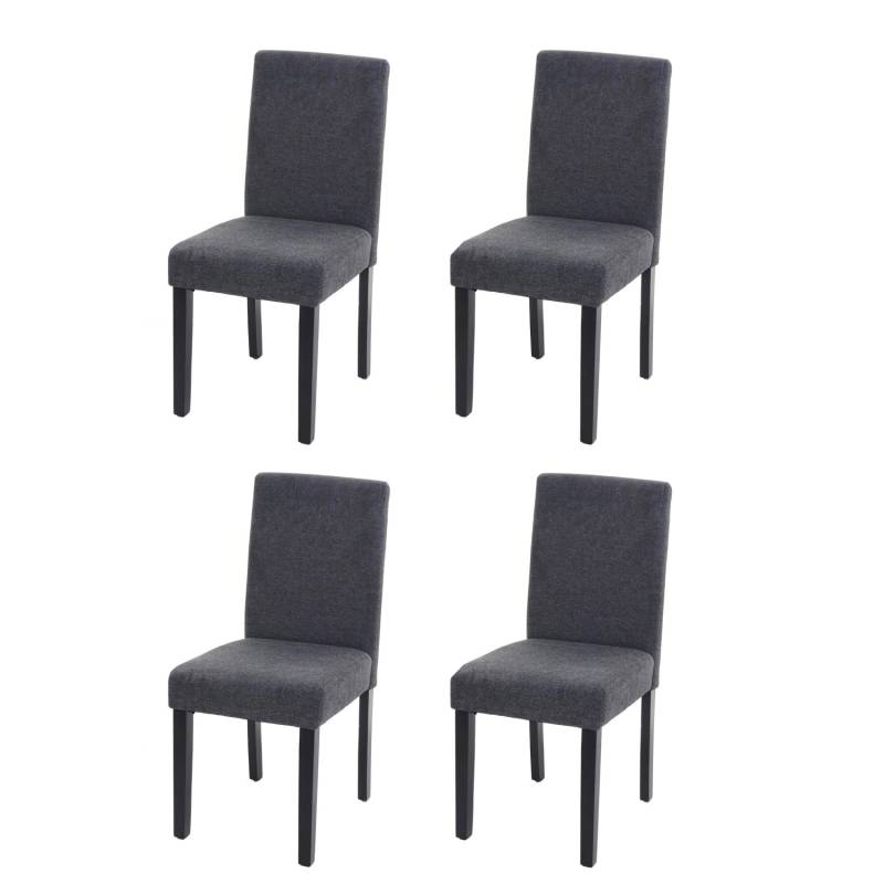 MCW Esszimmerstuhl Littau 4er-Set Textil Anthrazitgrau Dunkle Beine von MCW