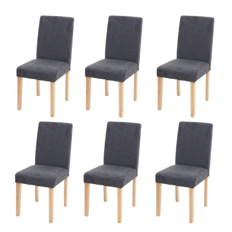 MCW Esszimmerstuhl Littau 6er-Set Textil Anthrazitgrau Helle Beine von MCW