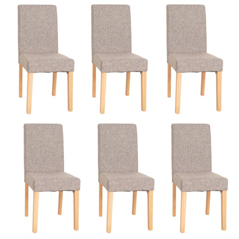 MCW Esszimmerstuhl Littau 6er-Set Textil Grau Helle Beine von MCW