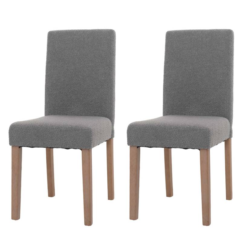 MCW Esszimmerstuhl Littau Boucle 2er-Set Grau Naturfarbene Beine von MCW