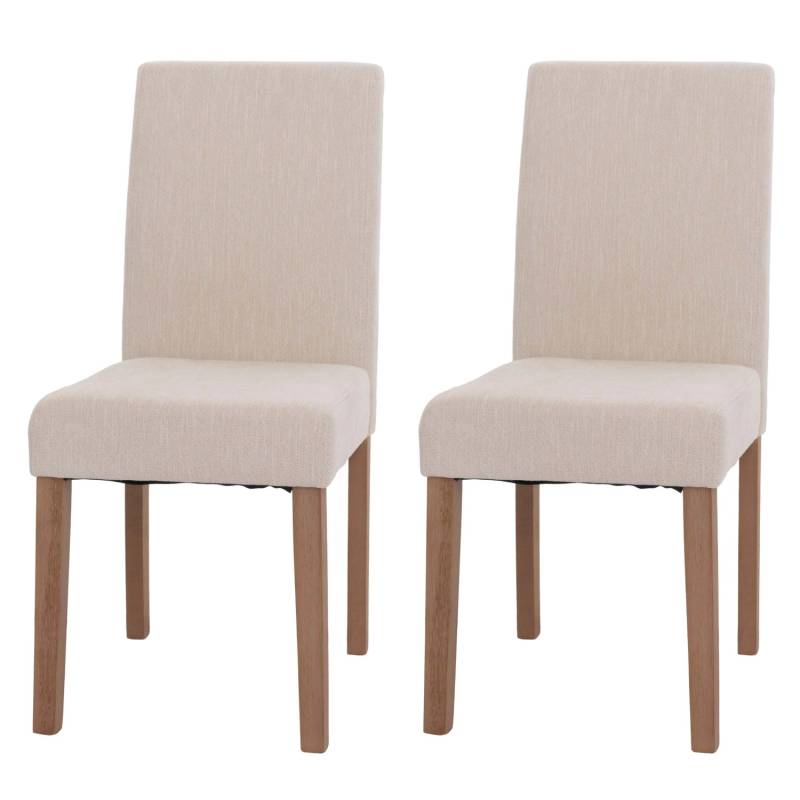 MCW Esszimmerstuhl Littau Chenille 2er-Set Creme Naturfarbene Beine von MCW