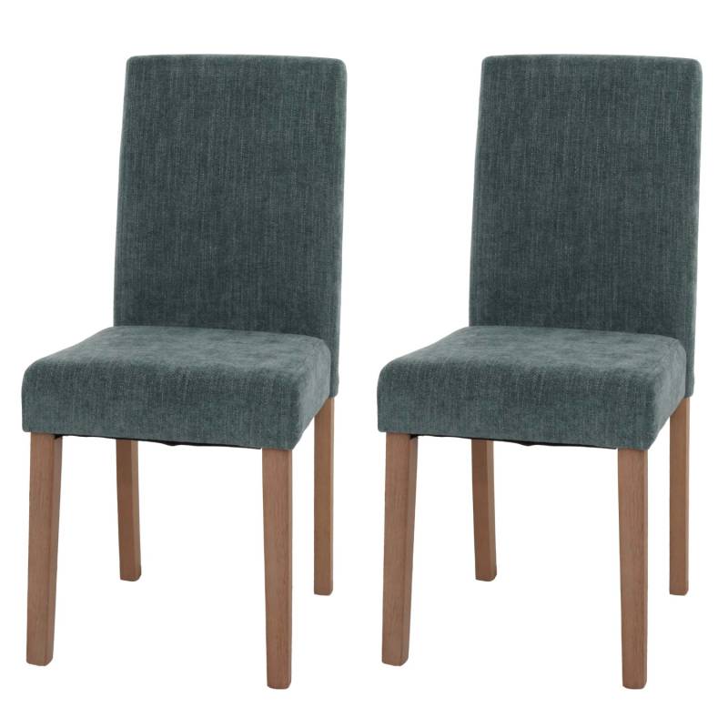 MCW Esszimmerstuhl Littau Chenille 2er-Set Grün Naturfarbene Beine von MCW