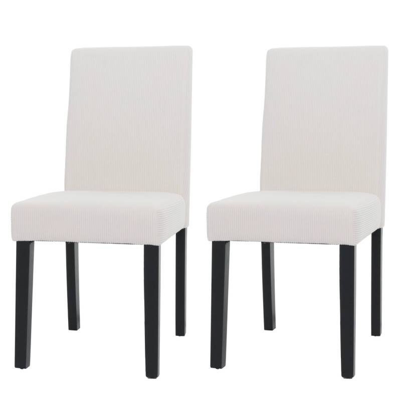 MCW Esszimmerstuhl Littau Cord 2er-Set Creme Dunkle Beine von MCW