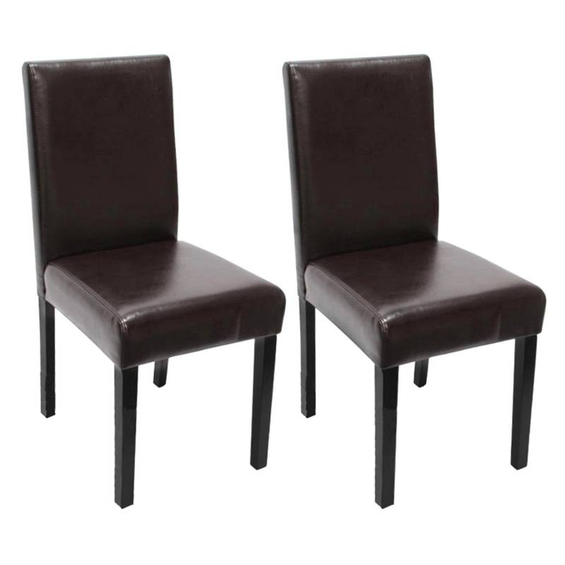 MCW Esszimmerstuhl Littau Kunstleder 2er-Set Kunstleder Braun Dunkle Beine von MCW