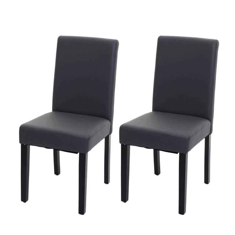 MCW Esszimmerstuhl Littau Kunstleder 2er-Set Kunstleder Grau Matt Dunkle Beine von MCW