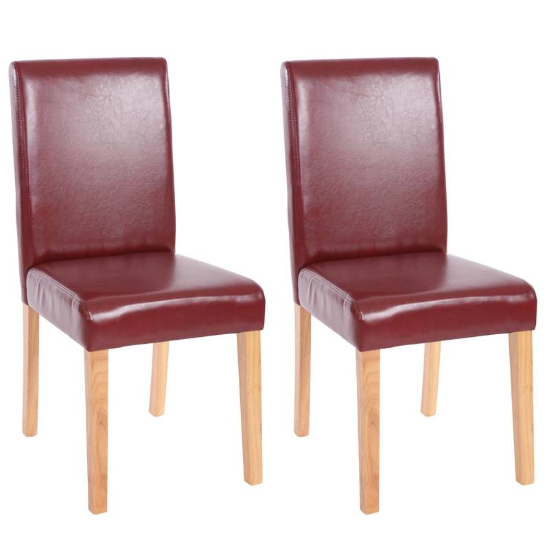 MCW Esszimmerstuhl Littau Kunstleder 2er-Set Kunstleder Rot-Braun Helle Beine von MCW