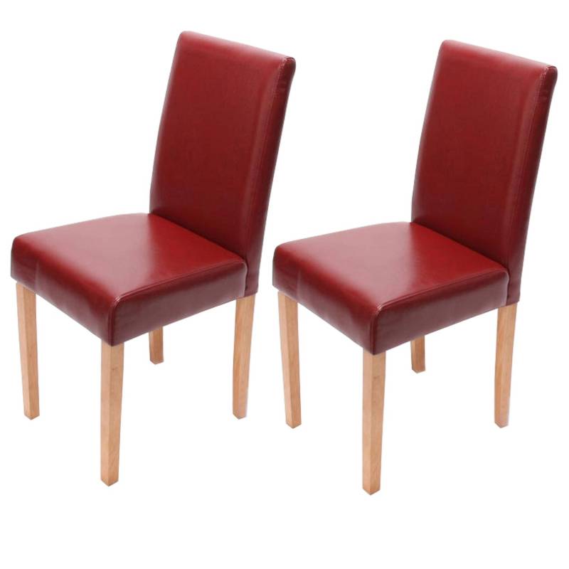 MCW Esszimmerstuhl Littau Kunstleder 2er-Set Kunstleder Rot Helle Beine von MCW