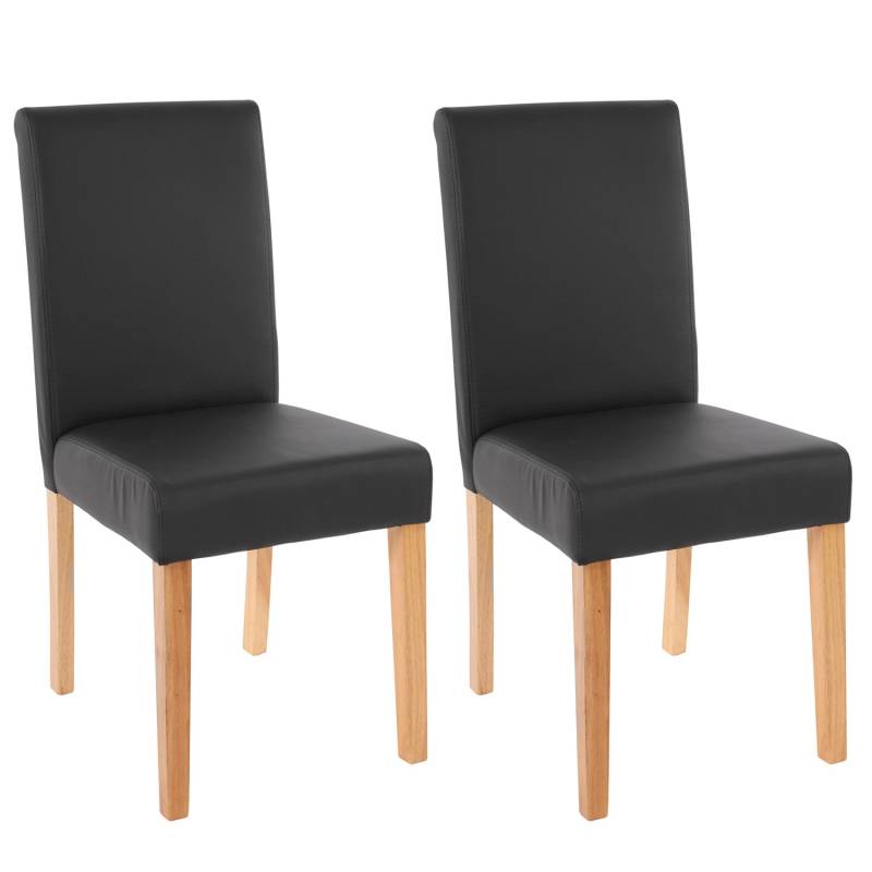 MCW Esszimmerstuhl Littau Kunstleder 2er-Set Kunstleder Schwarz Matt Helle Beine von MCW