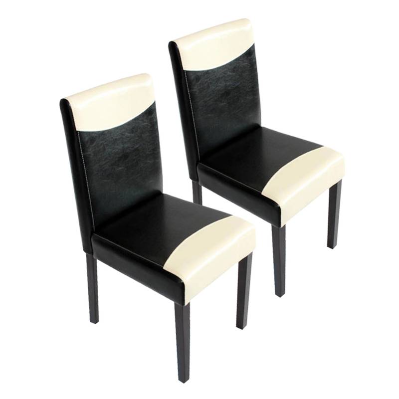MCW Esszimmerstuhl Littau Kunstleder 2er-Set Kunstleder Schwarz-Weiß Dunkle Beine von MCW