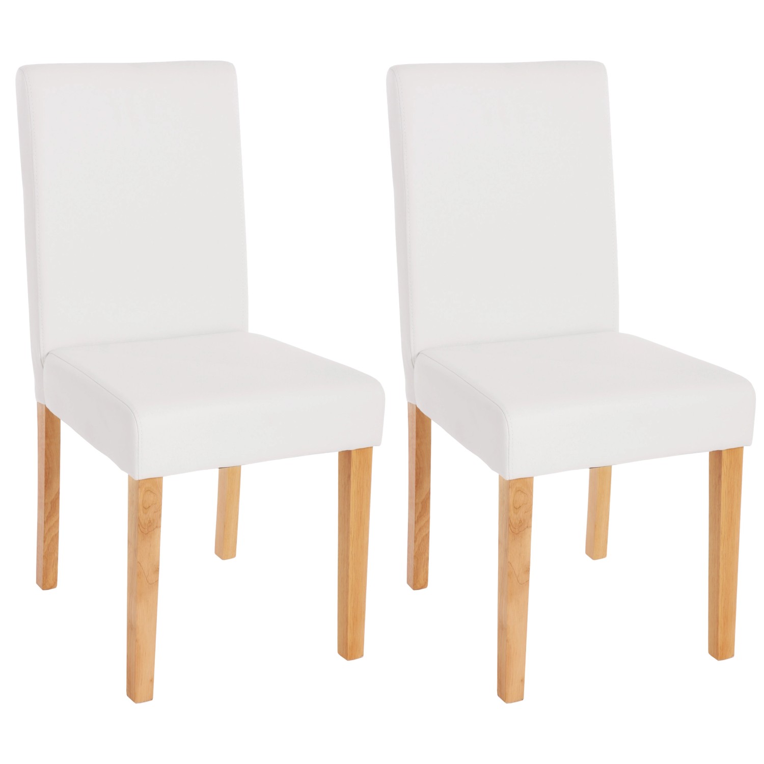 MCW Esszimmerstuhl Littau Kunstleder 2er-Set Kunstleder Weiß Matt Helle Beine von MCW