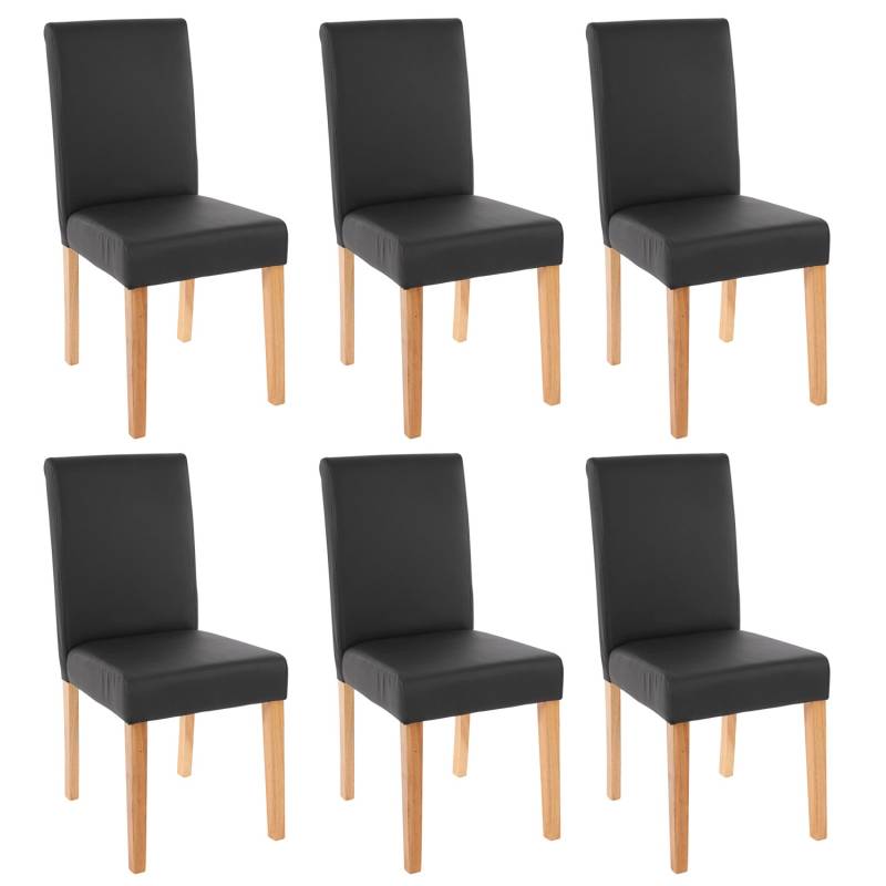 MCW Esszimmerstuhl Littau Kunstleder 6er-Set Kunstleder Schwarz Matt Helle Beine von MCW