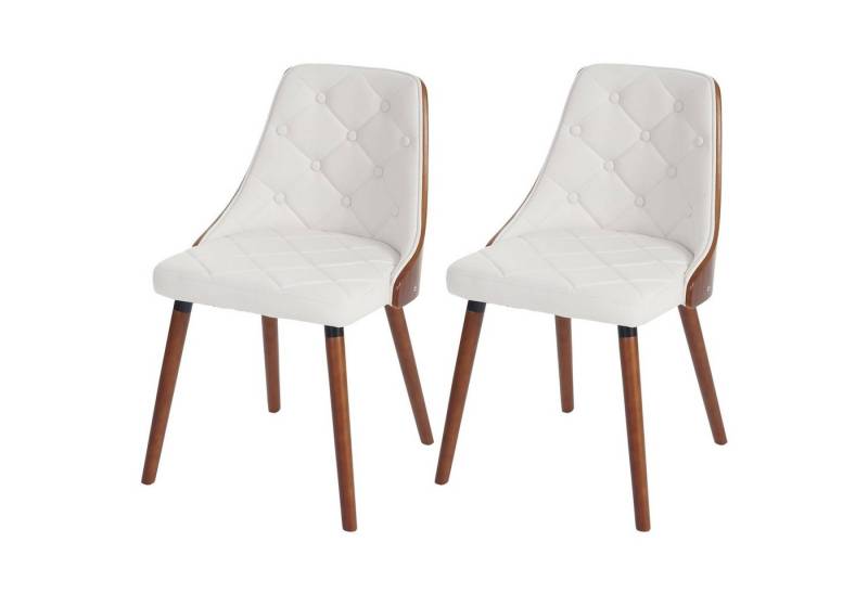 MCW Esszimmerstuhl MCW-A75-2 (Set, 2 St), 2er-Set, Walnuss-Optik, Bodenschonende Kunststoff-Gleiter von MCW