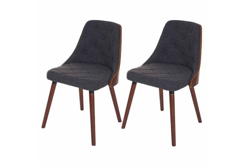 MCW Esszimmerstuhl MCW-A75-2 (Set, 2 St), 2er-Set, Walnuss-Optik, Bodenschonende Kunststoff-Gleiter von MCW