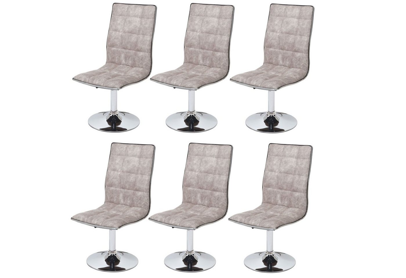 MCW Esszimmerstuhl MCW-C41-6-h Stoff (Set, 6 St), 6er-Set, 360° drehbar, Sitzhöhe variabel verstellbar, Fußbodenschoner von MCW