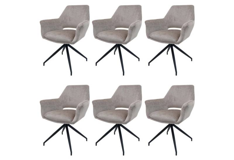 MCW Esszimmerstuhl MCW-M53-6 (6er, 6 St), Mit Armlehnen, Um 360° drehbar, Bequeme Sitzpolsterung von MCW