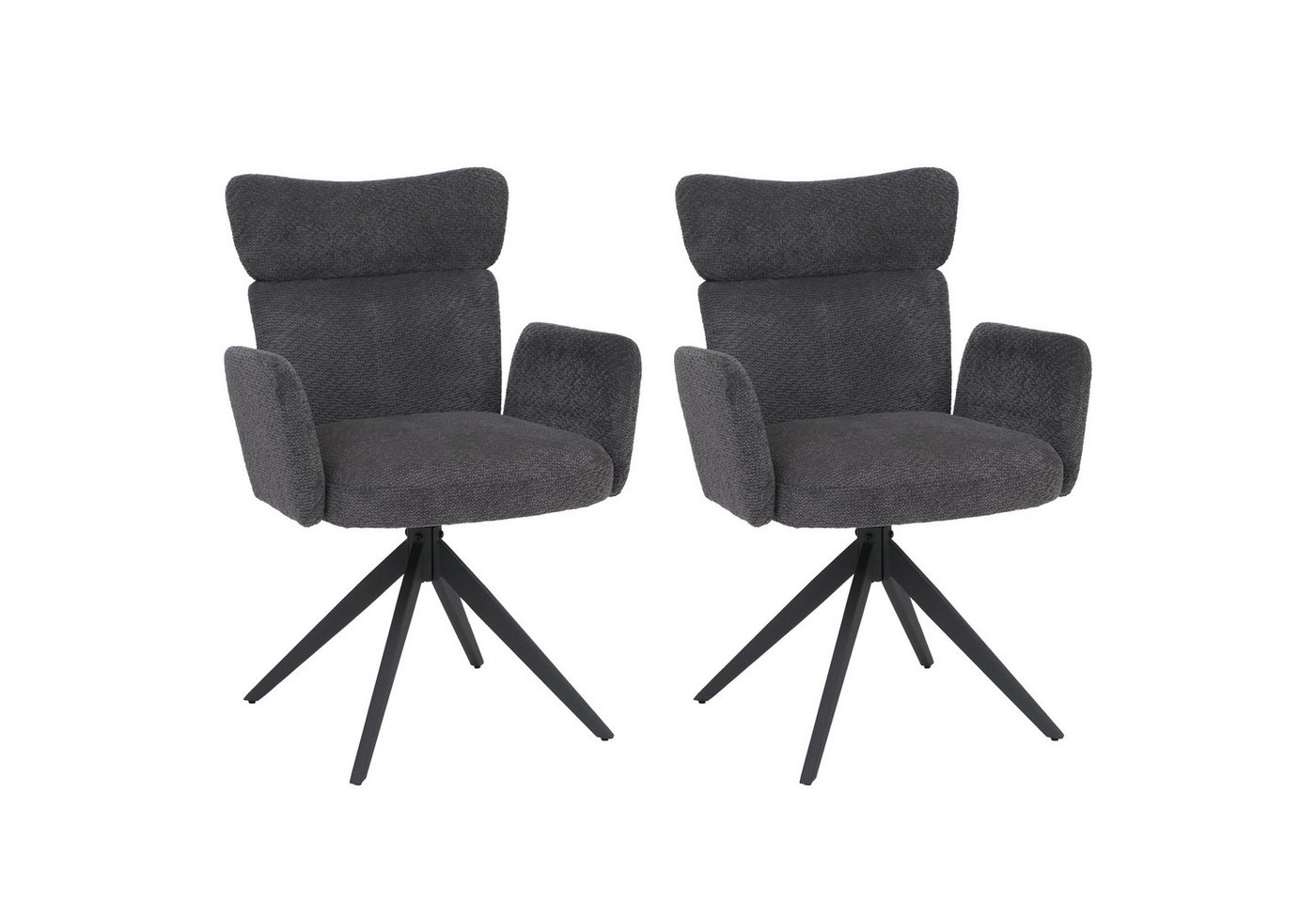 MCW Esszimmerstuhl MCW-N11 (2er), Moderner Bouclé Stoffbezug, Stabiles Stativgestell aus Eisen von MCW