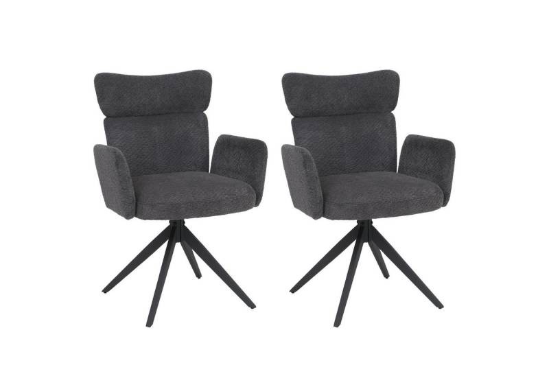 MCW Esszimmerstuhl MCW-N11 (2er), Moderner Bouclé Stoffbezug, Stabiles Stativgestell aus Eisen von MCW