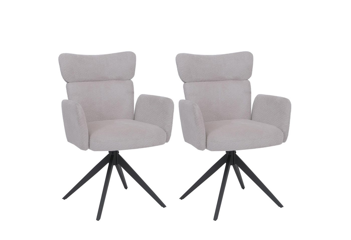 MCW Esszimmerstuhl MCW-N11 (2er), Moderner Bouclé Stoffbezug, Stabiles Stativgestell aus Eisen von MCW