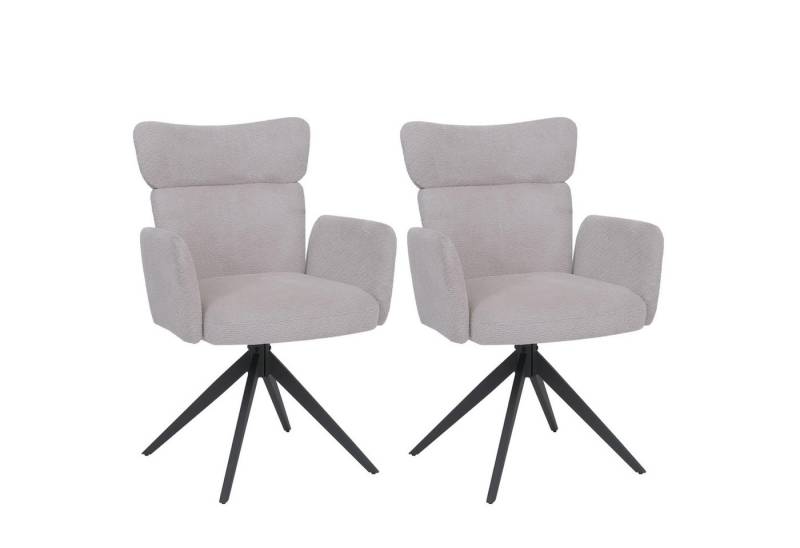 MCW Esszimmerstuhl MCW-N11 (2er), Moderner Bouclé Stoffbezug, Stabiles Stativgestell aus Eisen von MCW