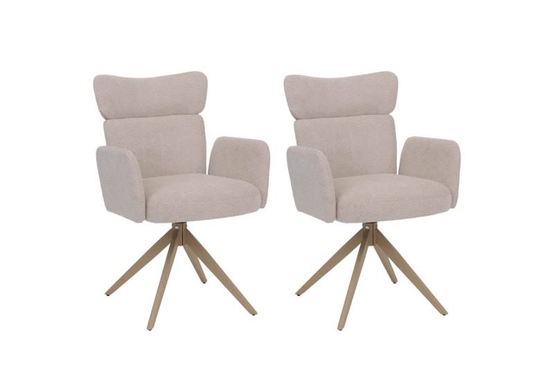 MCW Esszimmerstuhl MCW-N11 (2er), Moderner Bouclé Stoffbezug, Stabiles Stativgestell aus Eisen von MCW