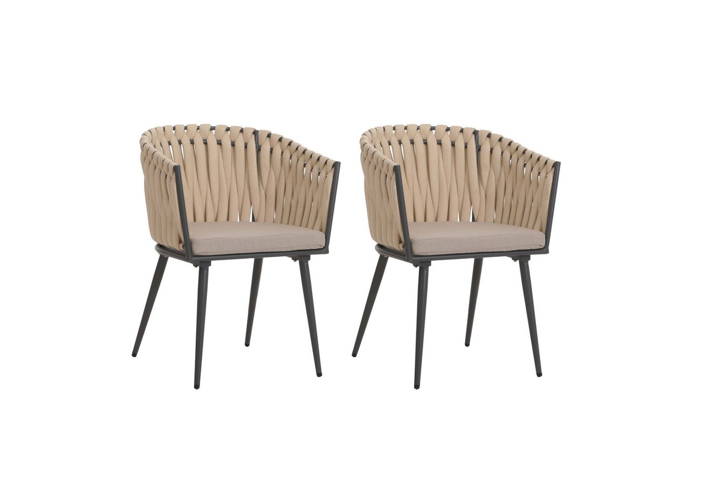 MCW Esszimmerstuhl MCW-N38-I-2 (2er-Set), Mit besonders dickem elastischem Seilgeflecht von MCW