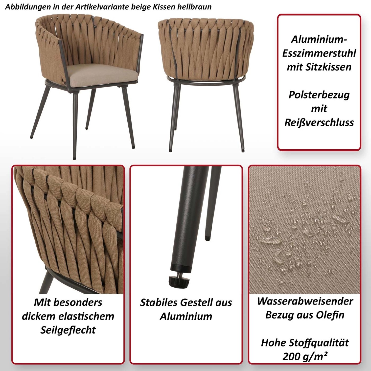 MCW Esszimmerstuhl N38 2er-Set Creme Kissen Hellbraun MCW Esszimmerstuhl N38 2er-Set Creme Kissen Hellbraun von MCW