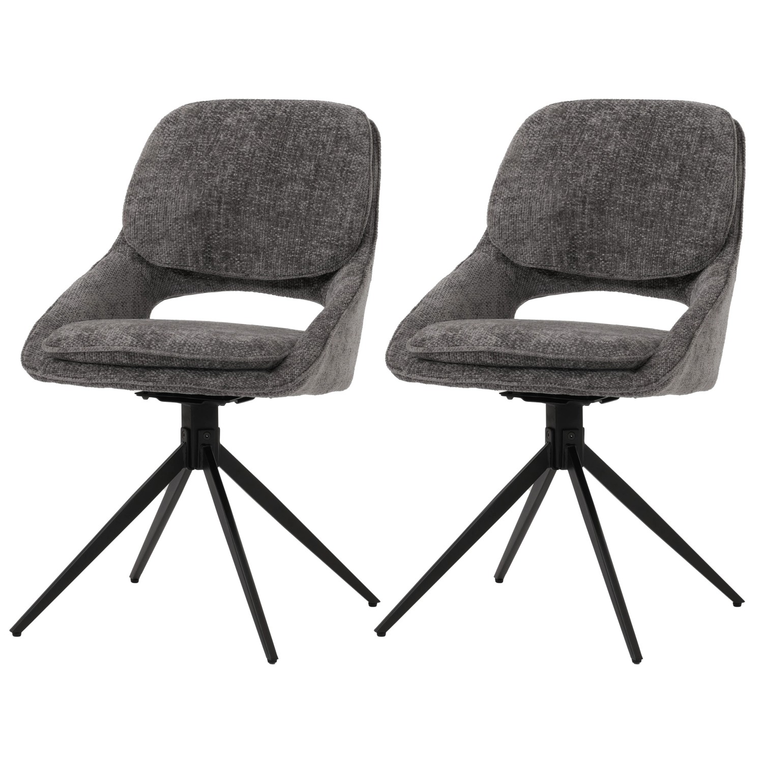 MCW Esszimmerstuhl N73 2er-Set Stoff/Textil Chenille 490g/m² Dunkelgrau MCW Esszimmerstuhl N73 2er-Set Stoff/Textil Chenille 490g/m² Dunkelgrau von MCW