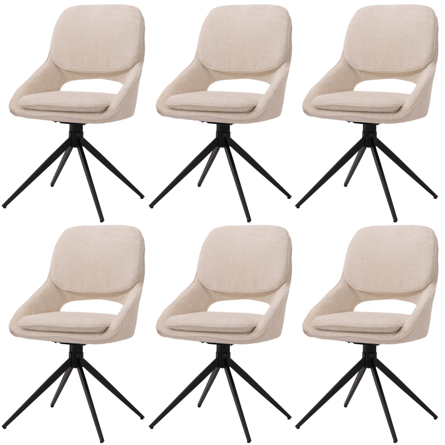 MCW Esszimmerstuhl N73 6er-Set Creme-Beige von MCW