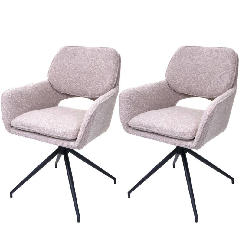 MCW Esszimmerstuhl N74 2er-Set Stoff Boucle 540g/m² Beige von MCW