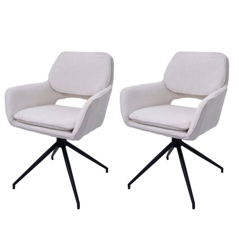 MCW Esszimmerstuhl N74 2er-Set Stoff Boucle 540g/m² Creme von MCW
