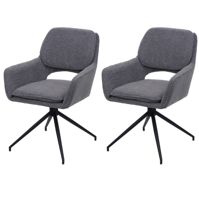 MCW Esszimmerstuhl N74 2er-Set Stoff Boucle 540g/m² Grau von MCW