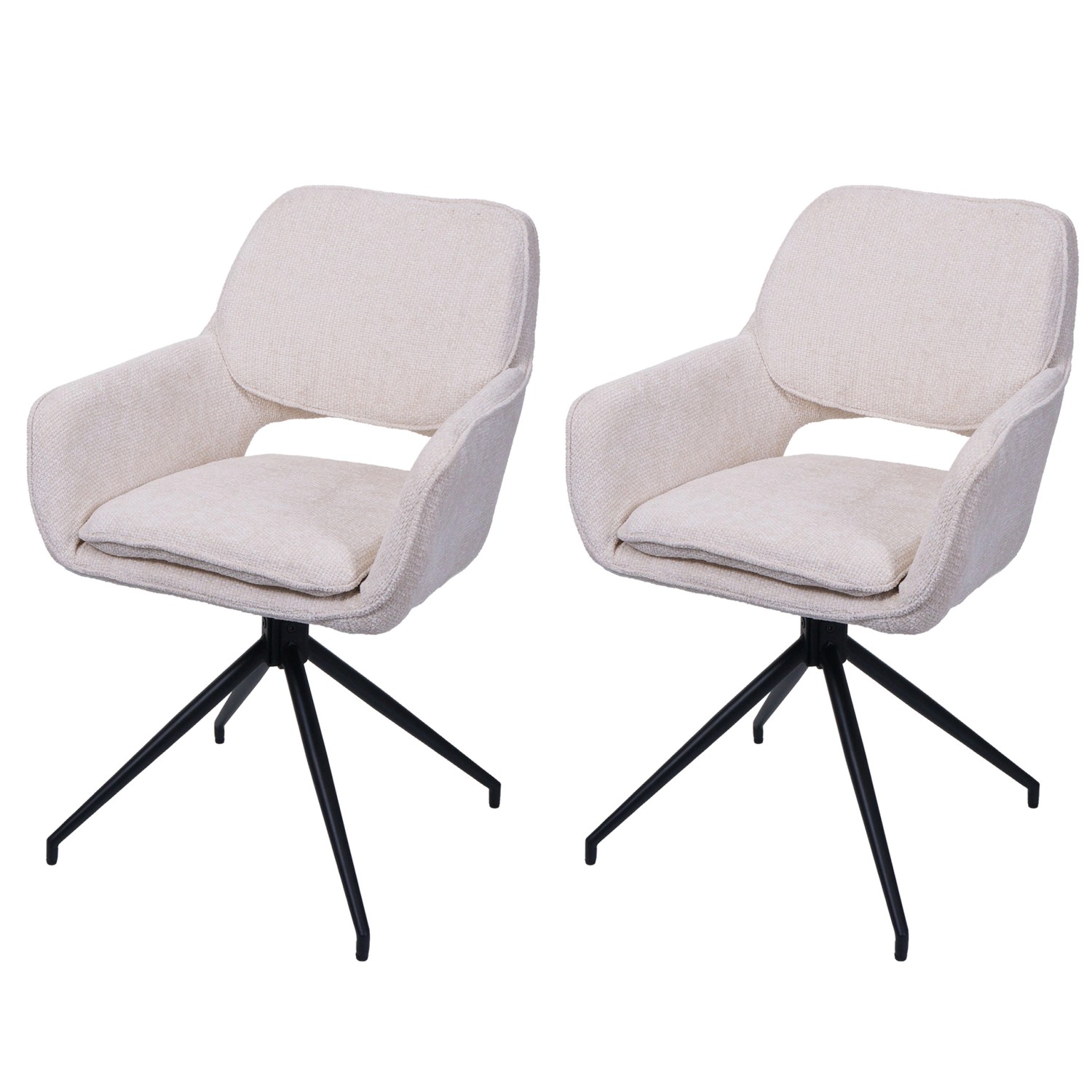 MCW Esszimmerstuhl N74 2er-Set Stoff Chenille 490g/m² Creme MCW Esszimmerstuhl N74 2er-Set Stoff Chenille 490g/m² Creme von MCW