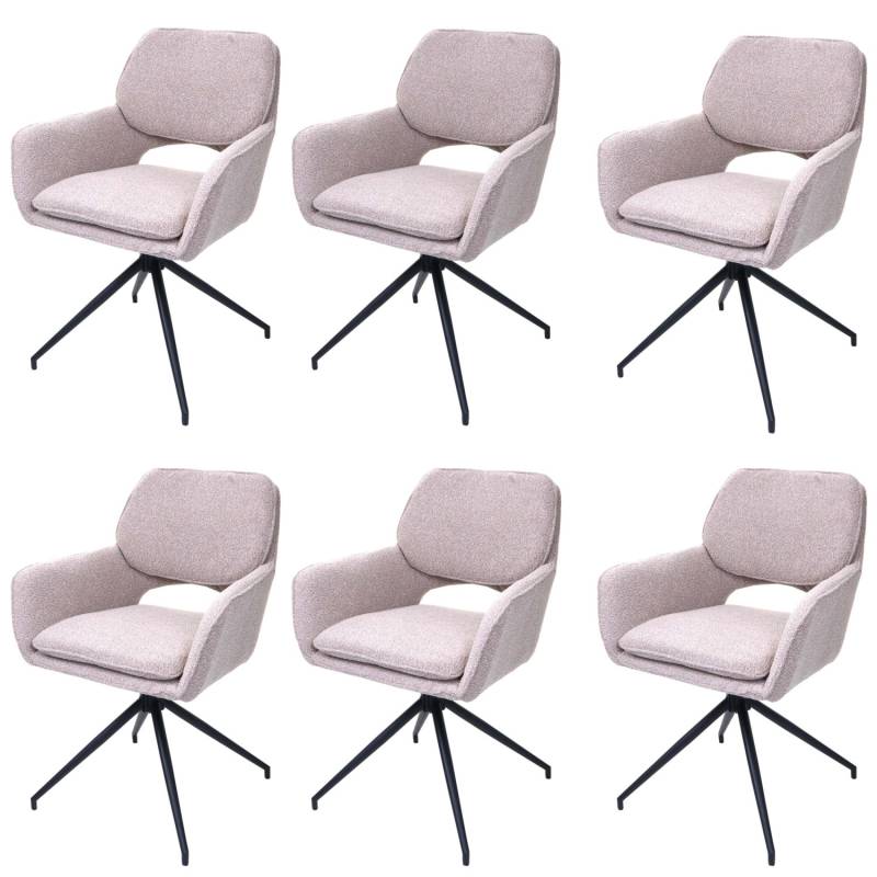 MCW Esszimmerstuhl N74 6er-Set Stoff Boucle 540g/m² Beige von MCW