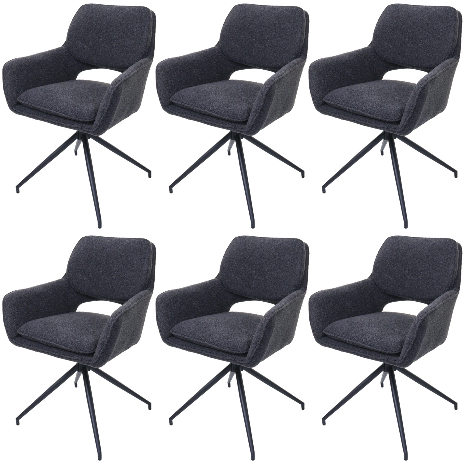 MCW Esszimmerstuhl N74 6er-Set Stoff Boucle 540g/m² Dunkelgrau MCW Esszimmerstuhl N74 6er-Set Stoff Boucle 540g/m² Dunkelgrau von MCW