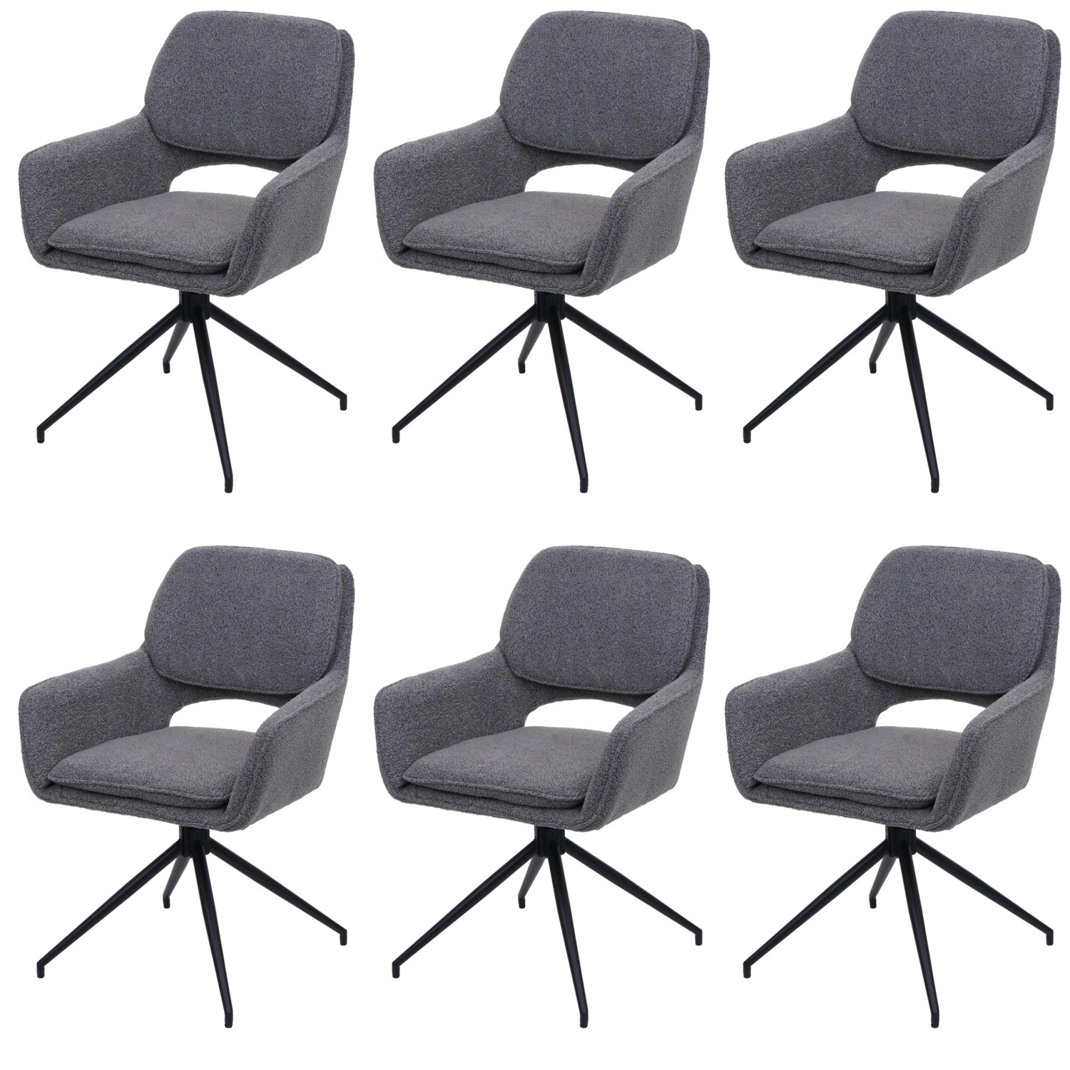 MCW Esszimmerstuhl N74 6er-Set Stoff Boucle 540g/m² Grau MCW Esszimmerstuhl N74 6er-Set Stoff Boucle 540g/m² Grau von MCW