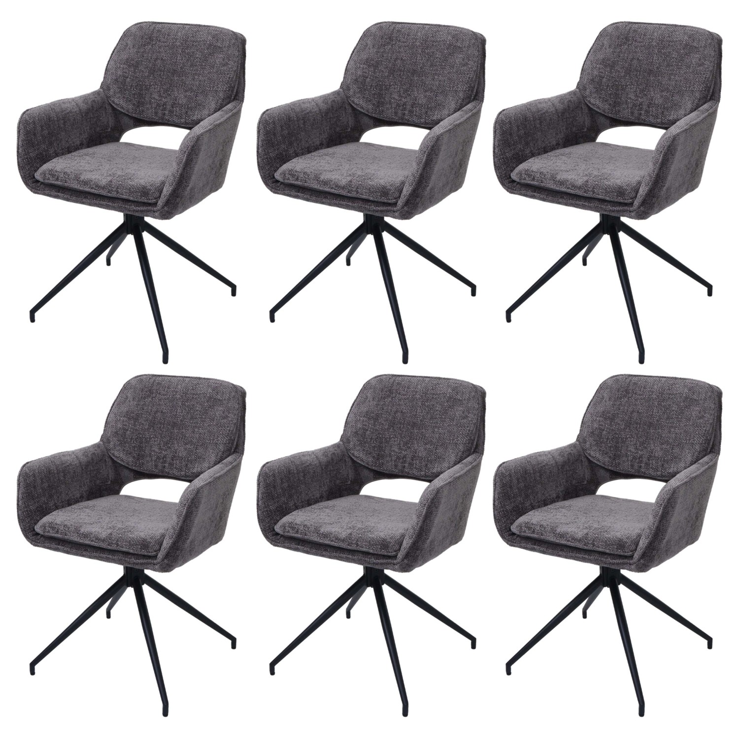 MCW Esszimmerstuhl N74 6er-Set Stoff Chenille 490g/m² Dunkelgrau MCW Esszimmerstuhl N74 6er-Set Stoff Chenille 490g/m² Dunkelgrau von MCW