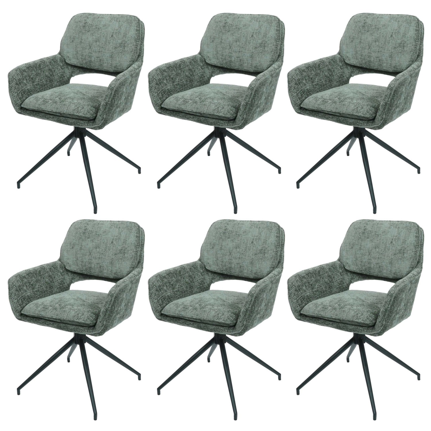MCW Esszimmerstuhl N74 6er-Set Stoff Chenille 490g/m² Grün MCW Esszimmerstuhl N74 6er-Set Stoff Chenille 490g/m² Grün von MCW