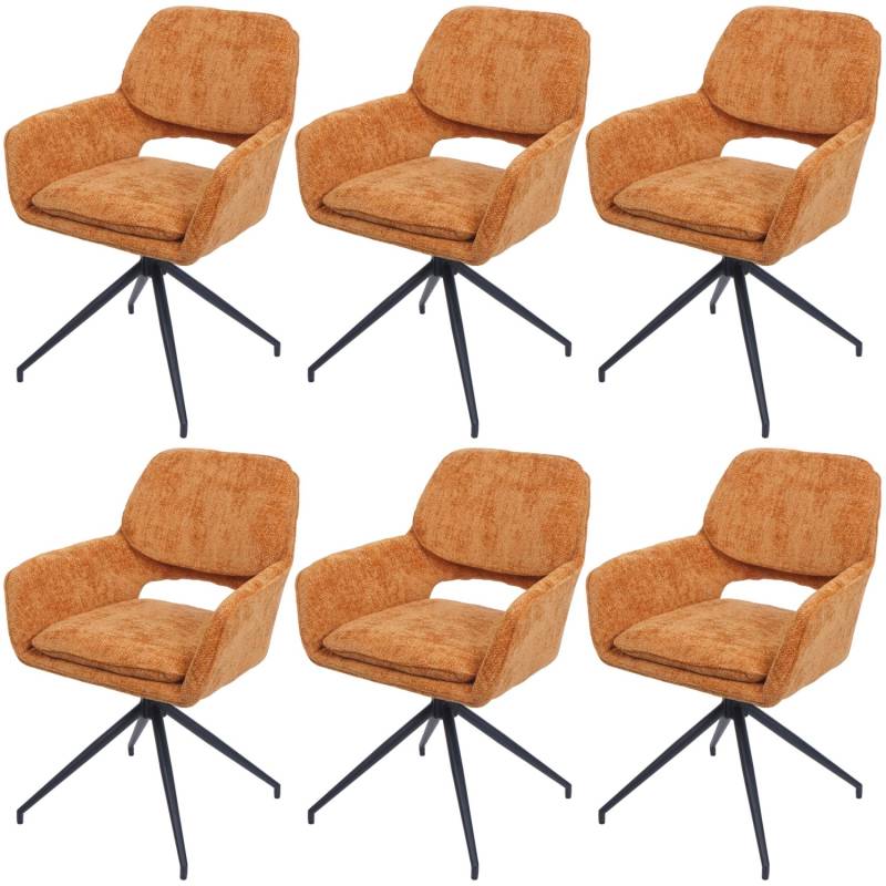 MCW Esszimmerstuhl N74 6er-Set Stoff Chenille 490g/m² Ocker-gelb von MCW