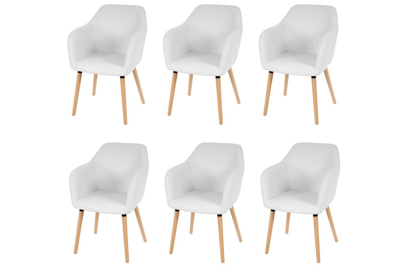 MCW Esszimmerstuhl Vaasa T381-6 (Set, 6 St), 6er-Set, Kunststoffuntersatz unter den Füßen, Bequeme Sitzpolsterung von MCW