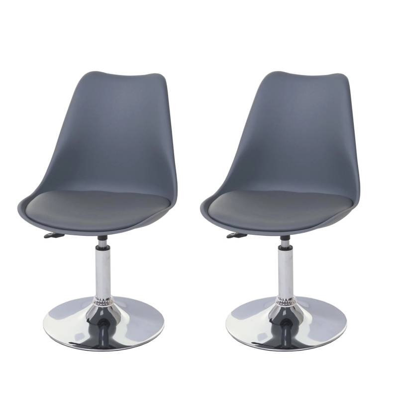 MCW Esszimmerstuhl Vaasa T501 2er-Set Dunkelgrau Chromfuß von MCW