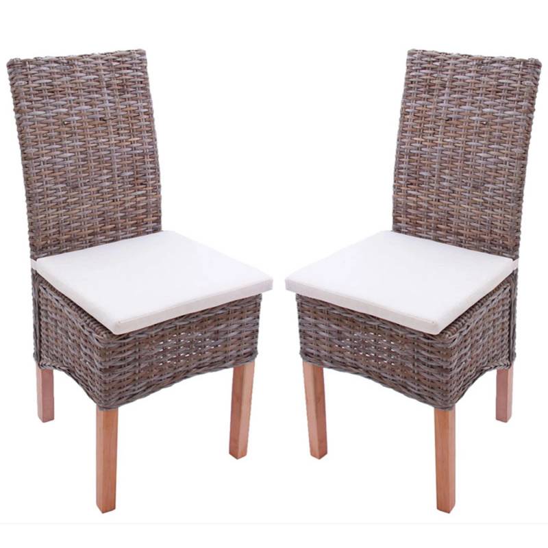 MCW Esszimmerstuhl Var 2er-Set mit Sitzkissen Kubu-Rattan von MCW