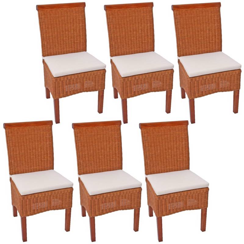 MCW Esszimmerstuhl Var 6er-Set mit Sitzkissen Rattan von MCW