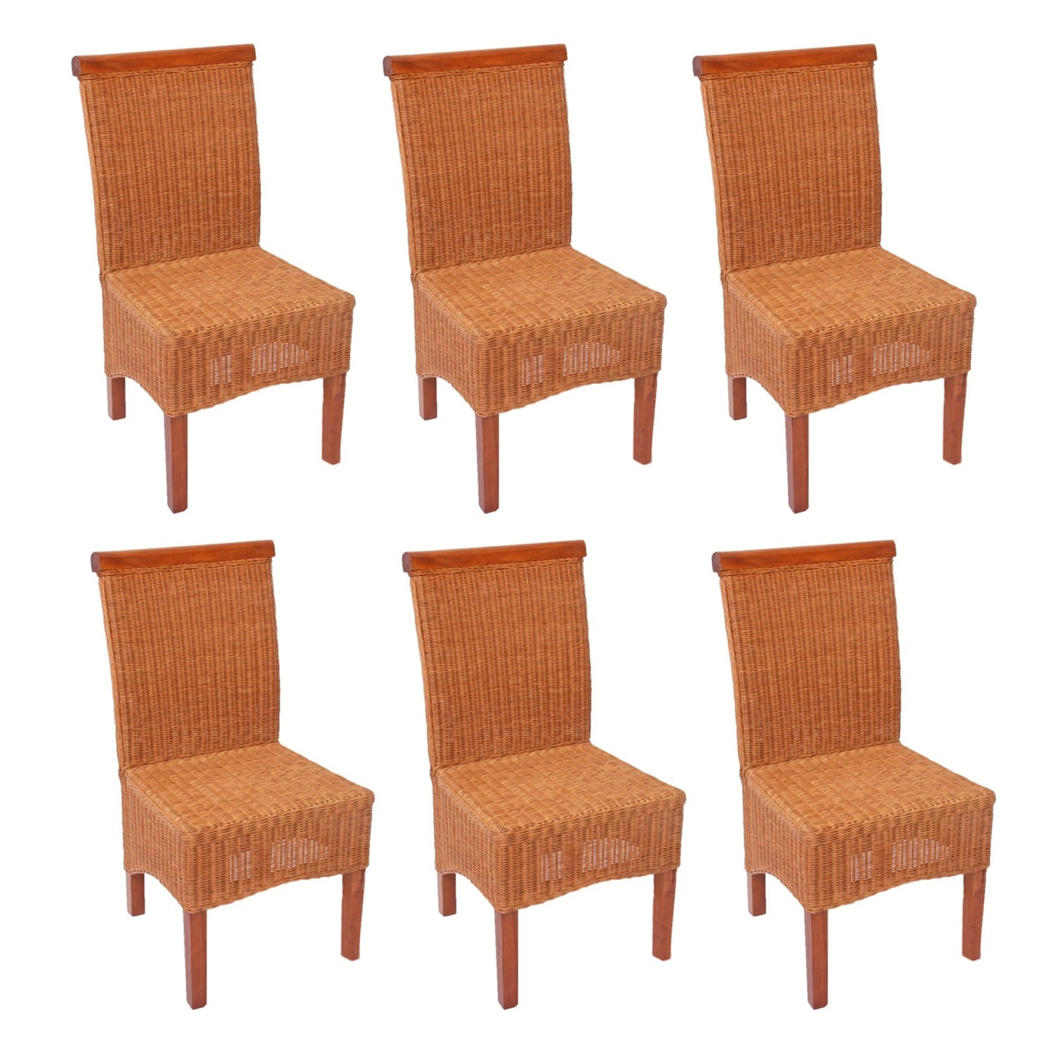 MCW Esszimmerstuhl Var 6er-Set ohne Sitzkissen Rattan von MCW