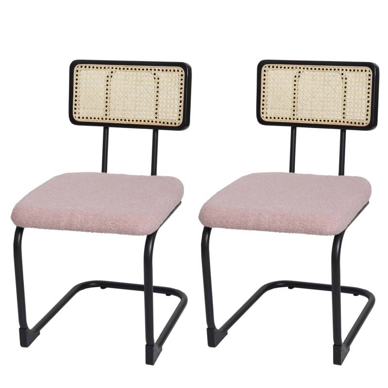 MCW Freischwinger-Stuhl K88 2er-Set Stoff/Textil Rosa von MCW