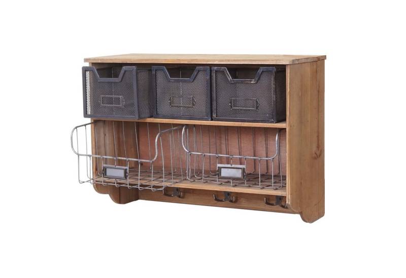 MCW Garderobenpaneel MCW-A43-G, Shabby-Look, 3 Haken, 3 kleine und 2 große Schubladen von MCW